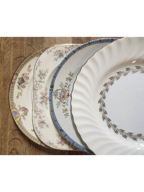 Mismatched Salad Lunch Plates ~7.5" Colorful Eclectic Set Porcelain